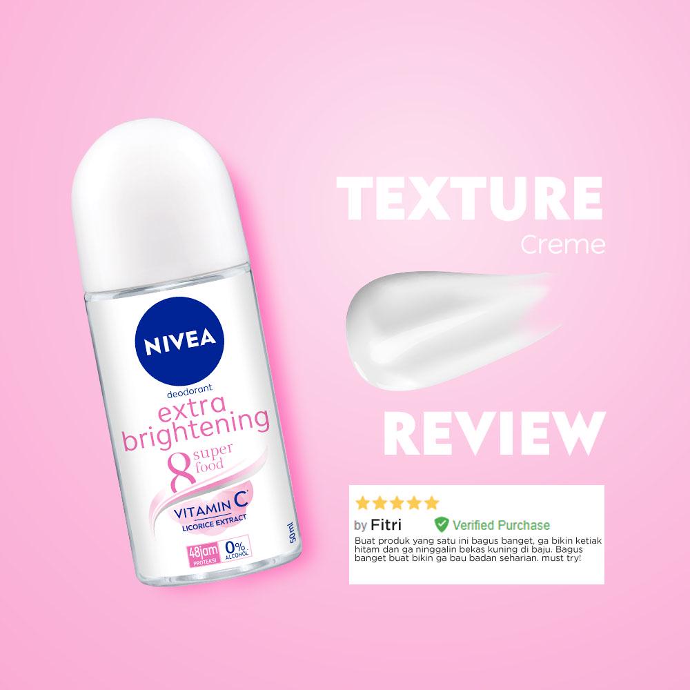 NIVEA DEODORANT EXTRA BRIGHTENING [ 25 ML ] ROLL-ON FEMALE DEODORAN WANITA PERSONAL CARE VITAMIN C