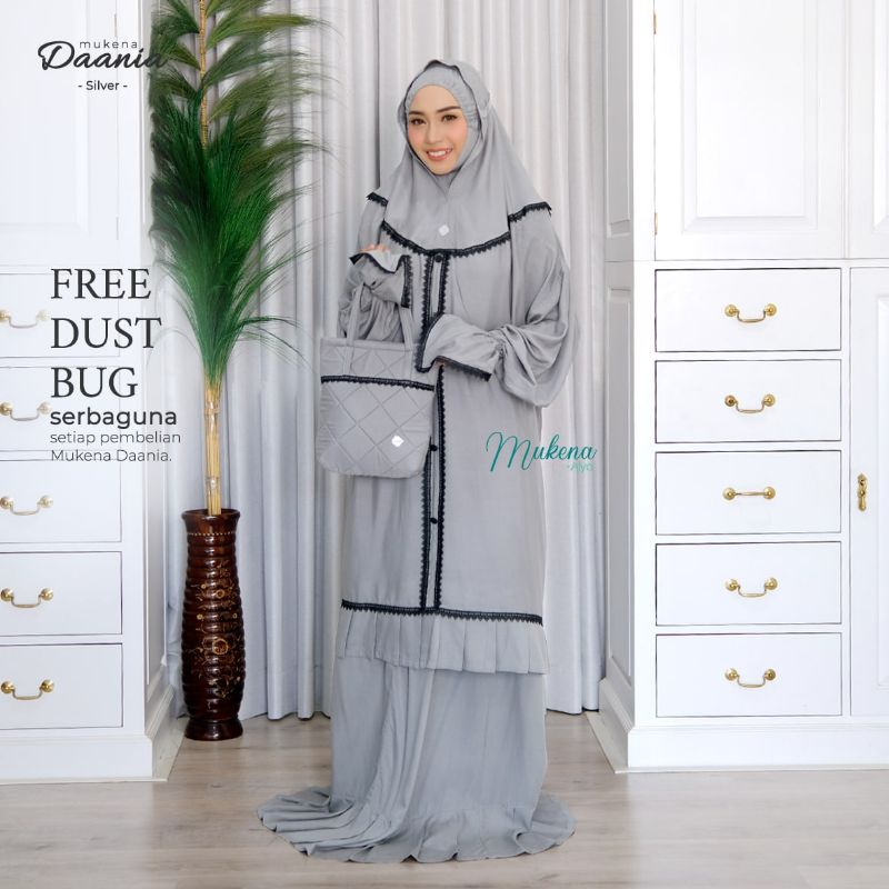 Mukena Daania Silver - Alya hijab by Naja - Mukena potongan - Adem untuk umroh dan haji