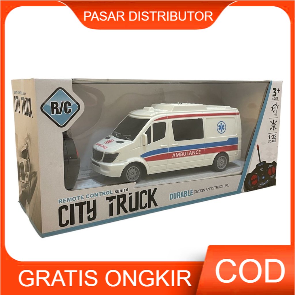 Mainan Anak RC AMBULANCE CITY TRUCK Remote Control Mobil Ambulance