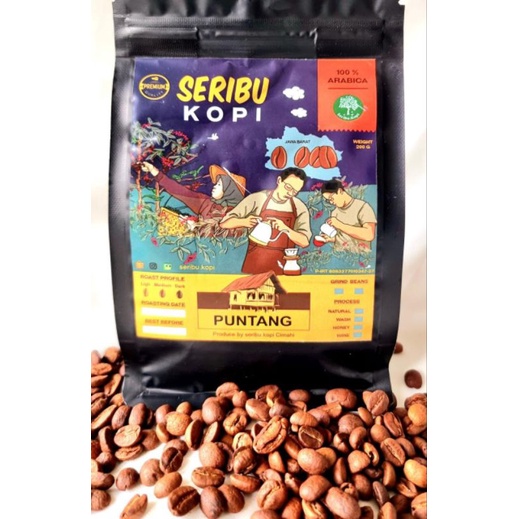 

Kopi Arabika Puntang (Natural) 200 grams Seribu Kopi