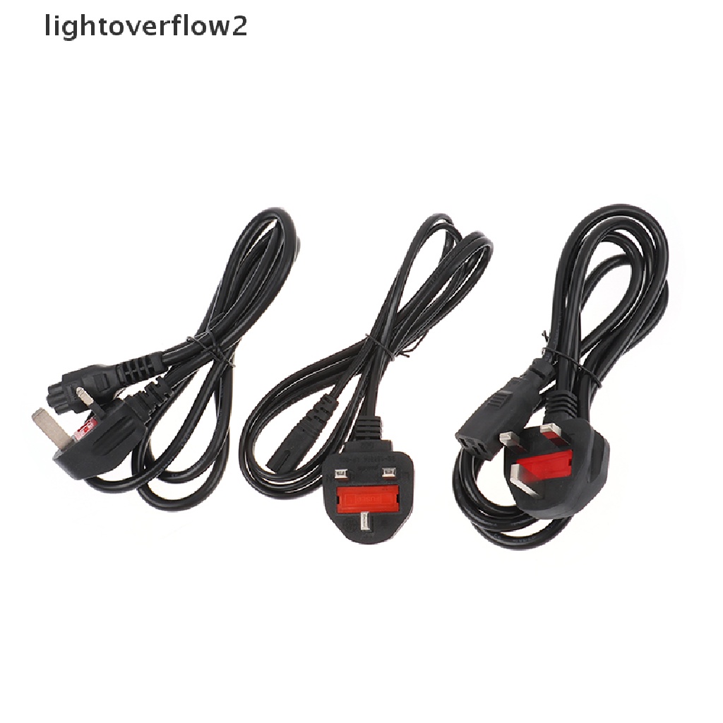 (lightoverflow2) Kabel Extension Power Plug UK 2 / 3Pin Panjang 1.5m Untuk Laptop / Printer 3D (ID)