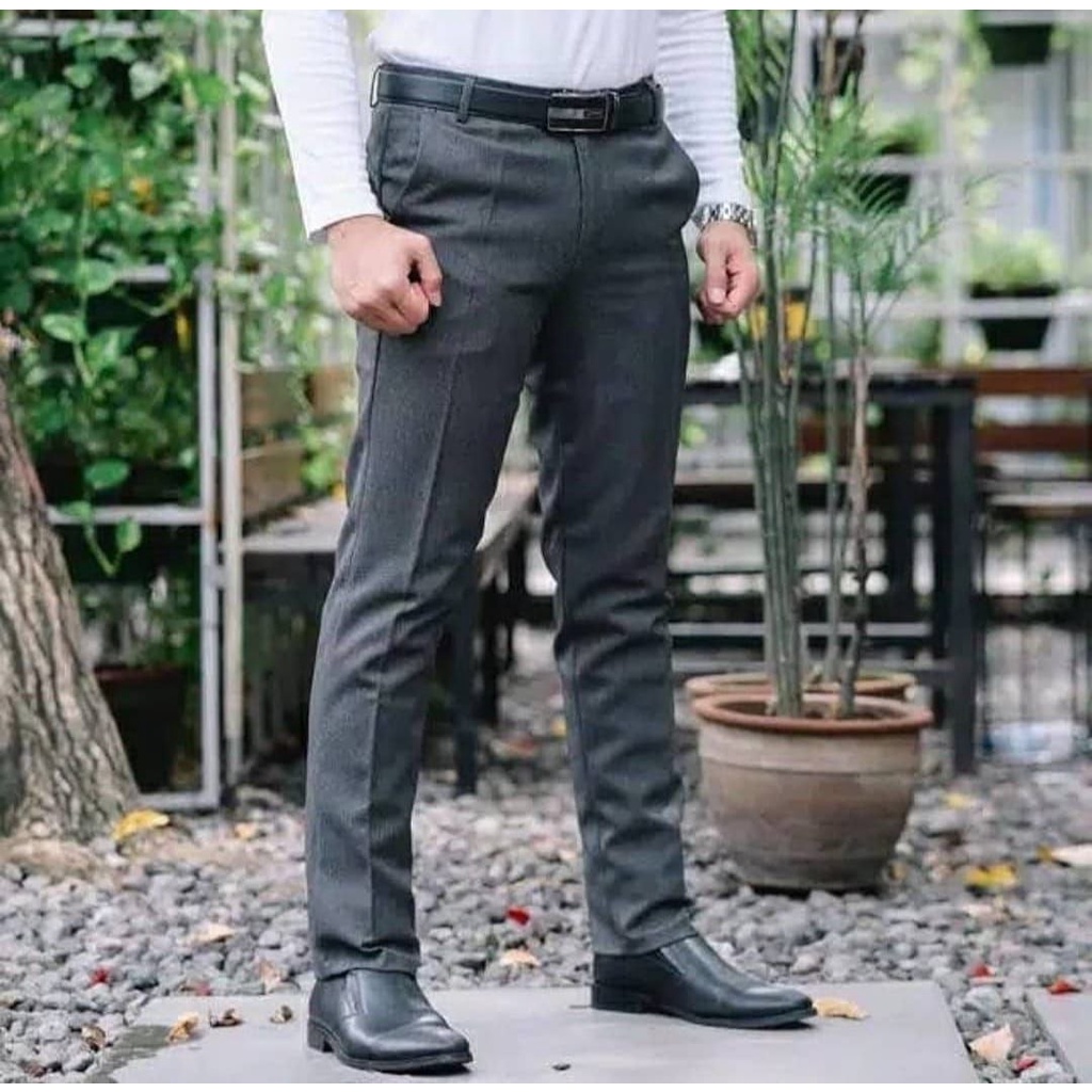 CELANA FORMAL PRIA CELANA BAHAN KAIN CELANA KERJA KANTORAN PRIA MODEL SLIMFIT -KEPER KEKINIAN