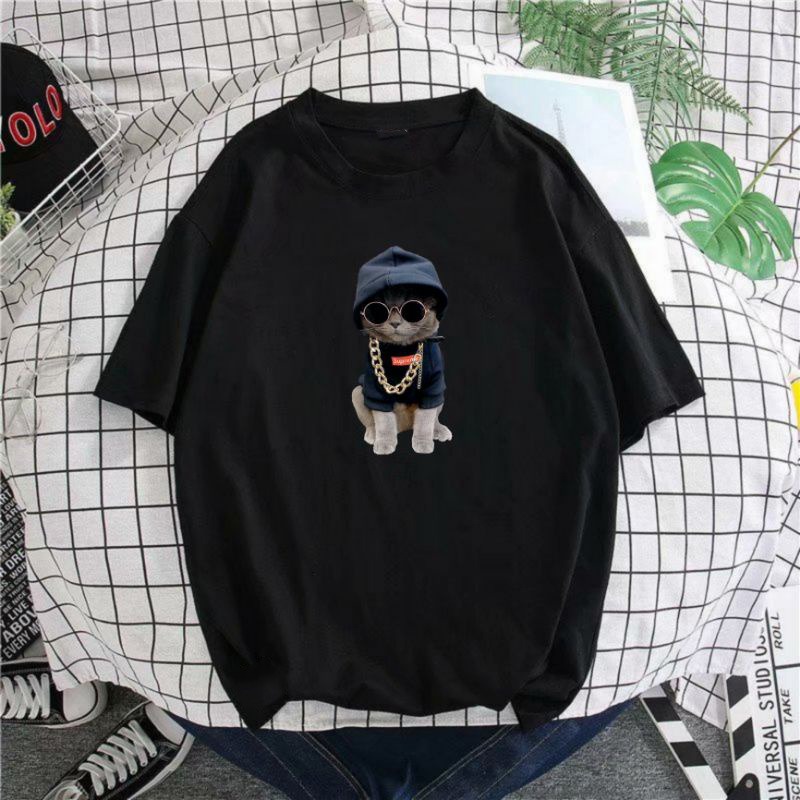 GSC - Kaos Oversize Kucing Hip Hop / T-Shirt Oversize Cotton 24S