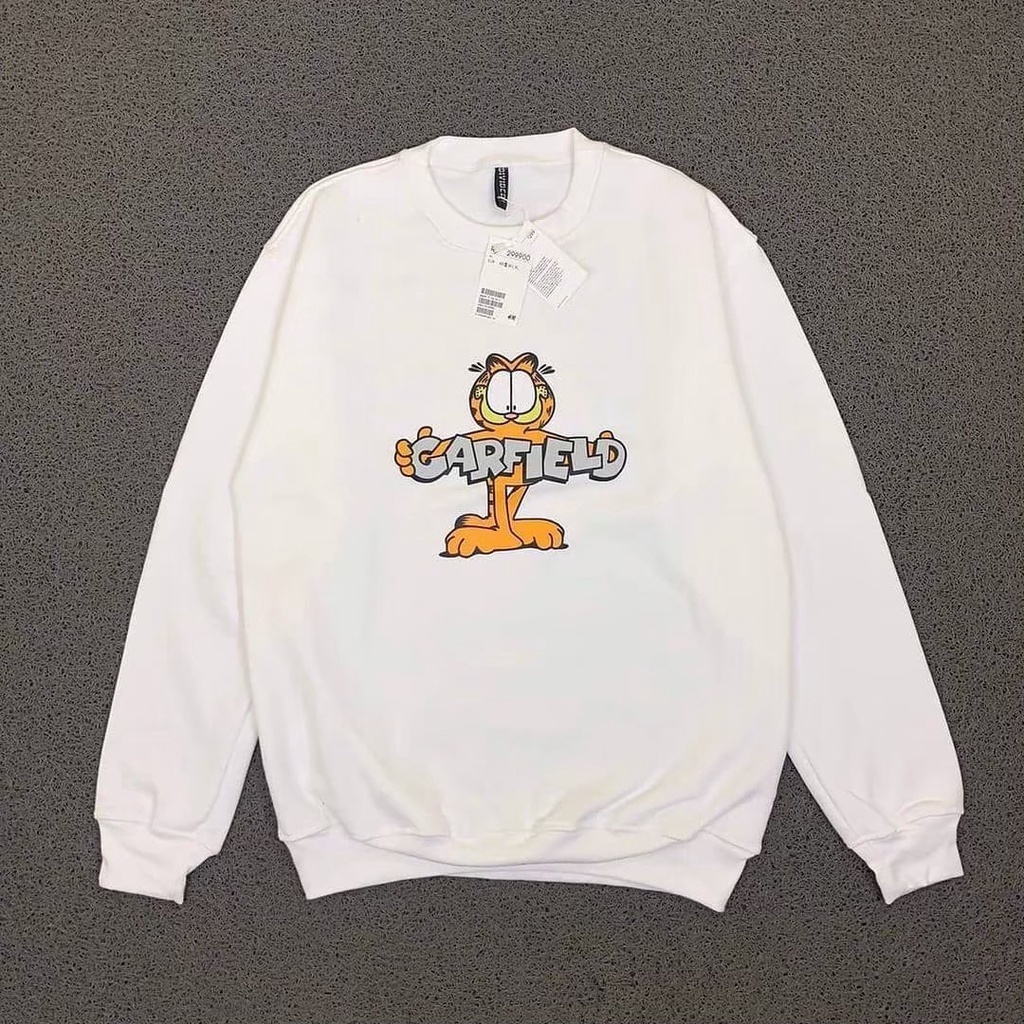 Crewneck H*M Garfield Unisex FullTag-PrintingDTP Grade AAA++