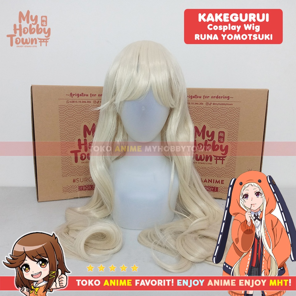 Wig Cosplay Anime Kakegurui : Runa Yomozuki Rambut Palsu