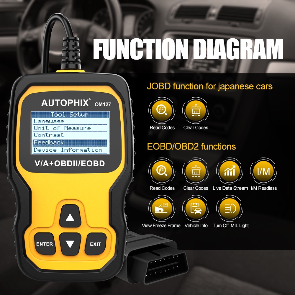 AUTOPHIX OM127 JOBD/OBDII/EOBD Obd2 Scanner Car Scanner Odb2 Car Diagnostic Tool Obd Car Diagnostic Scanner Automotive Scanner