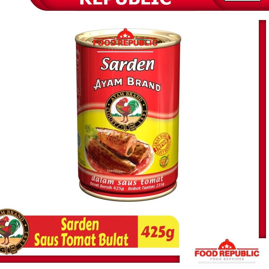 

✨SHOPEE MALL✨ AYAM BRAND 425 GR IKAN SARDINES / MACKEREL KALENG SARDEN FISH TOMAT 