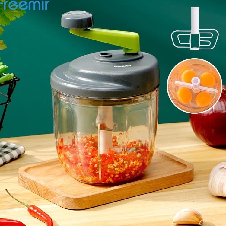 [JY435] Freemir 900 ml Penggiling Chopper Daging Blender Manual Putar Besar Penggiling Tarik Pisau T
