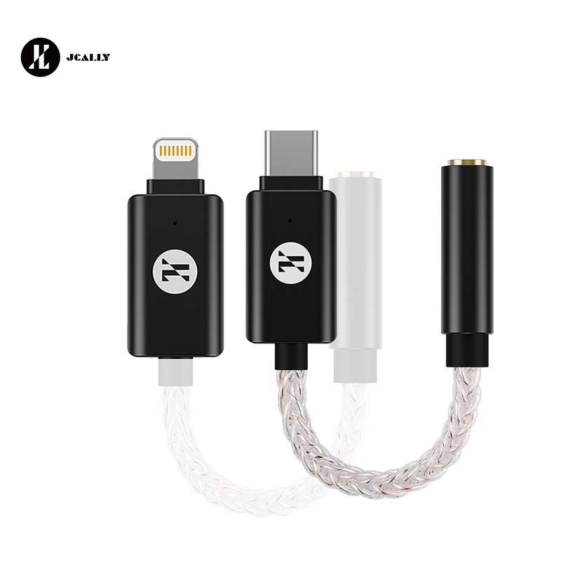 Jcally JM80 Kabel Audio Digital DAC ES9280AC PRO USB Tipe C Ke 3.5mm 32bit / 768KHz Untuk Android / Apple