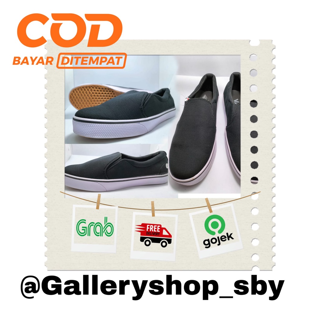 Sepatu Vans Slip On Black White Hitam Putih Waffle ICC Sneakers Sekolah Kerja Kuliah Kets Pria Murah TERJANGKAU BERKUALITAS kekinian