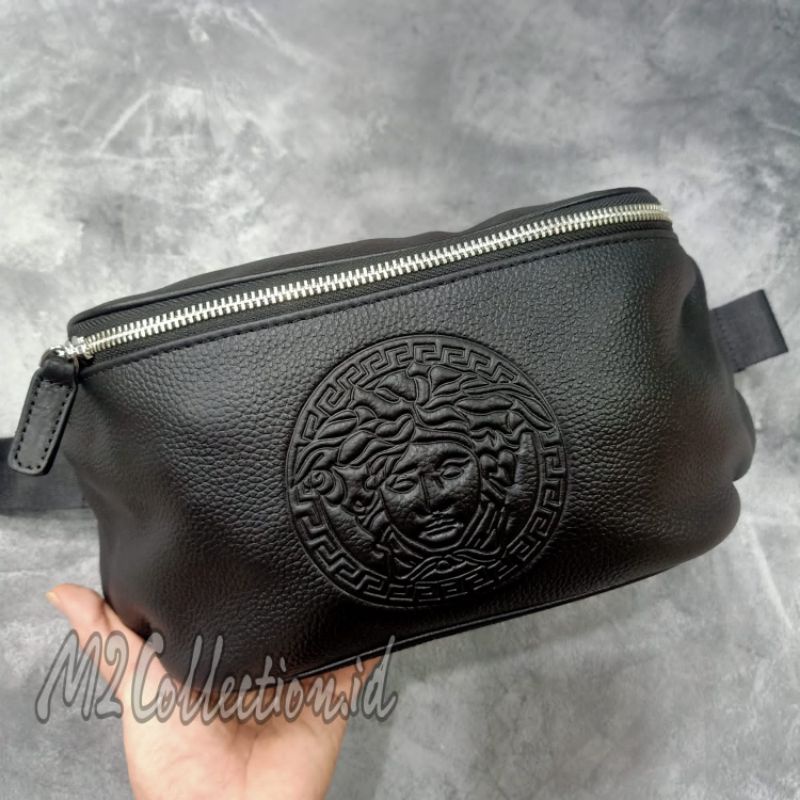 Waistbag Versace Leather Logo Embos Belt Bag Tas Pinggang Kulit Asli Premium Quality