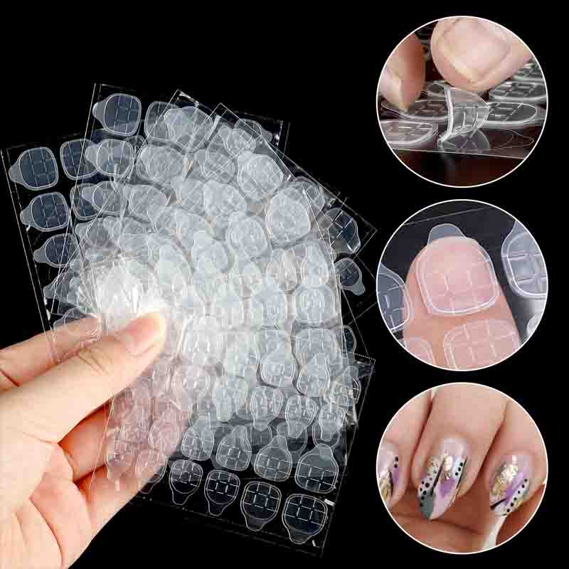 [24 Jelly] Lem Stiker Kuku Dua Sisi Adhesive Perekat Kuku Palsu Fake Easy Nail Art Manicure Jelly Bond Tahan AIr Waterproof Awet Tahan Lama Semi Permanen