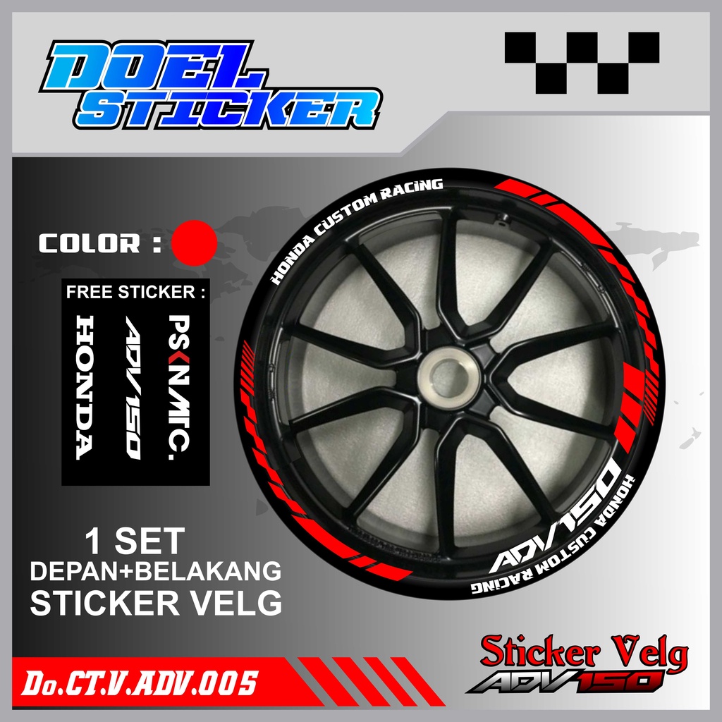 STICKER CUTTING LIST VELG HONDA ADV 150 VARIASI MOTOR DOEL 005