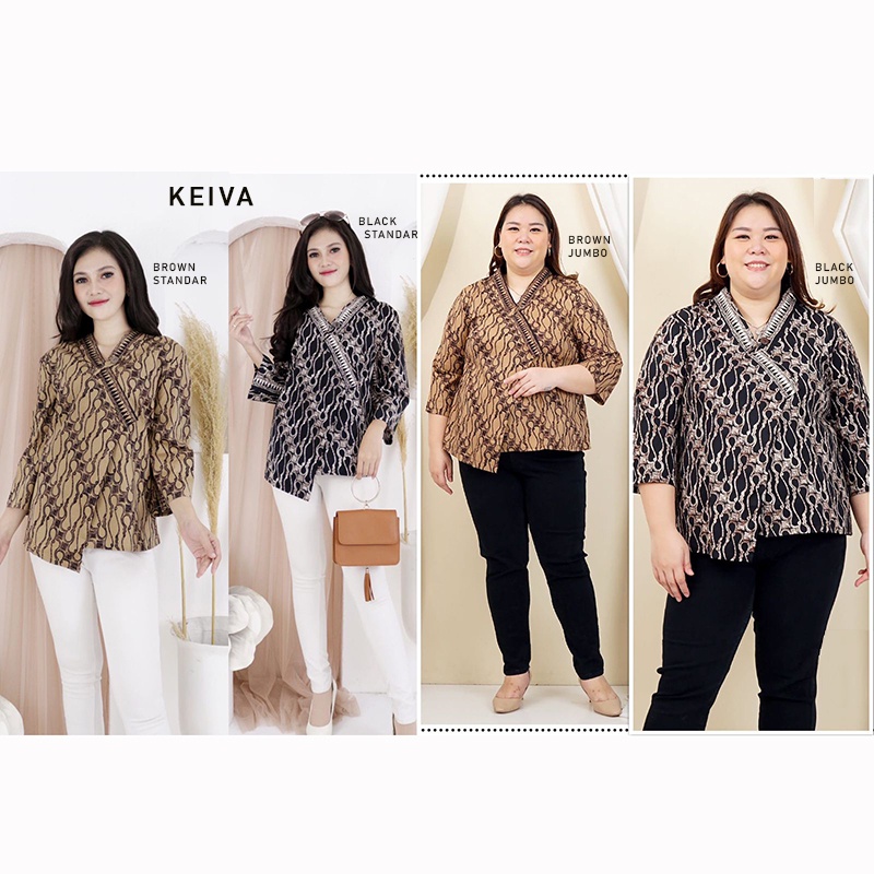 Evercloth Keiva Atasan Batik Wanita Lengan Panjang Batik Couple Modern Kebaya Couple Set