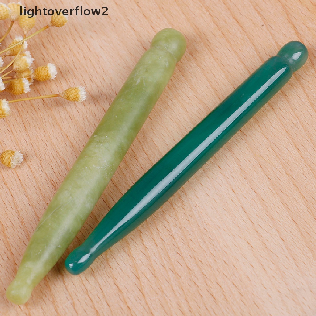 (lightoverflow2) Batu Giok Guasha Alat Pijat Spa Akupuntur Wajah