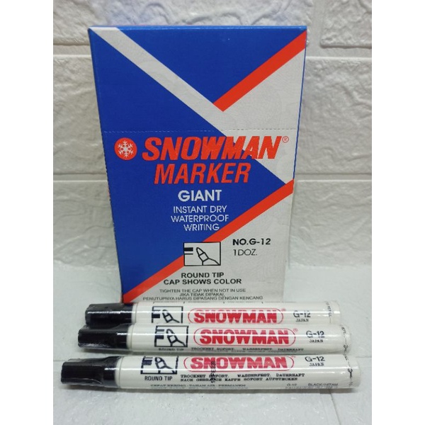 Spidol Permanent Snowman G-12 Hitam