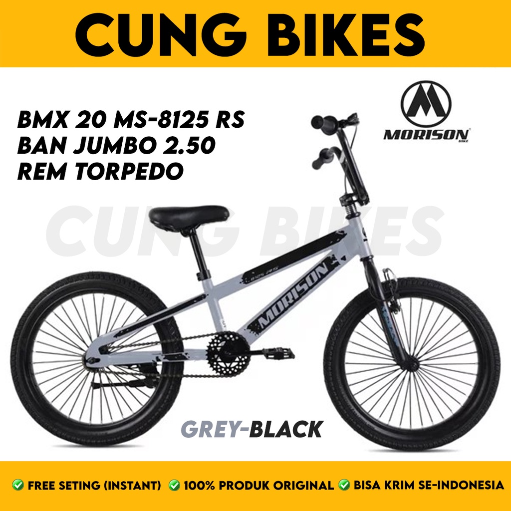 Sepeda BMX 20 Inch MORISON 8125 RS Ban besar jumbo 2.50 rem torpedo stang rotor