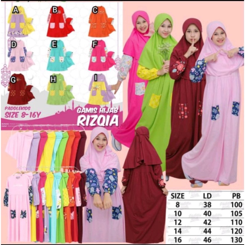 Gamis anak hijab rizqia by momvie
