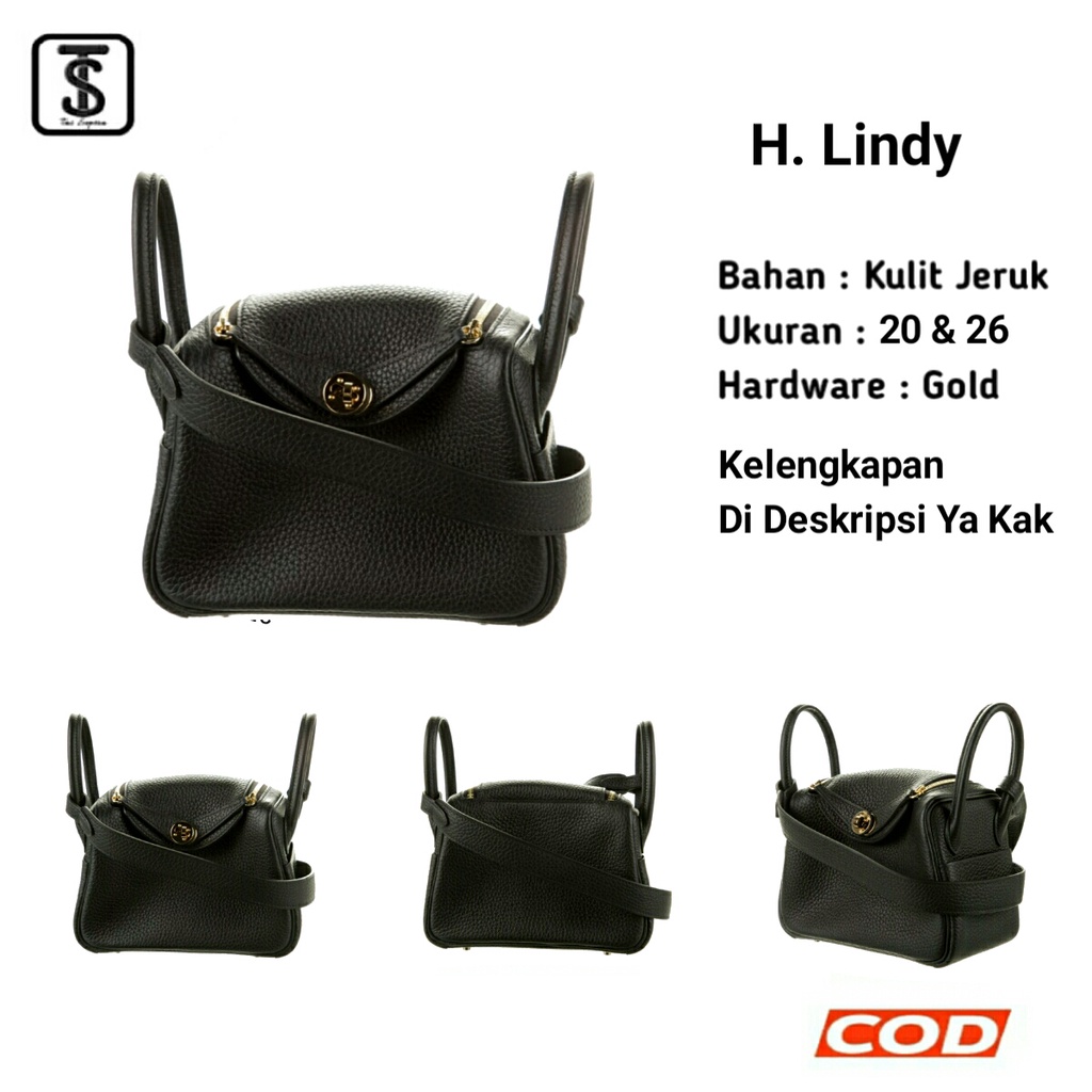 Tas 182026Hermes Lindy Hitam Premium | Tas Selempang & Bahu Wanita Import