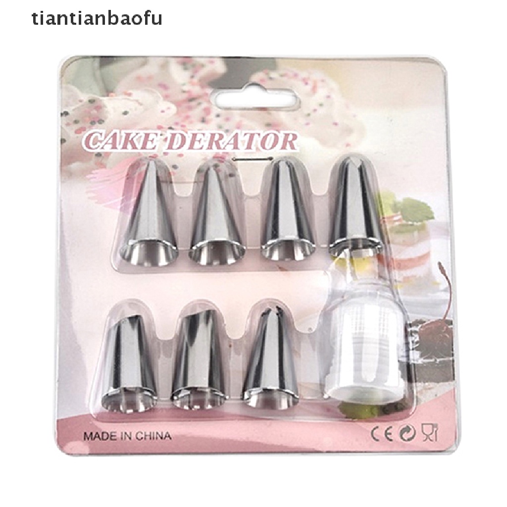 [tiantianbaofu] 8Pcs Stainless Steel Icing Piping Nozzles Pastry Tip Cake Baking DIY Decor Tools Boutique