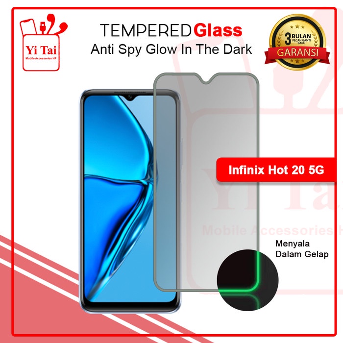 YI TAI - Glow In The Dark Tempered Glass Spy Infinix Hot 20 5G