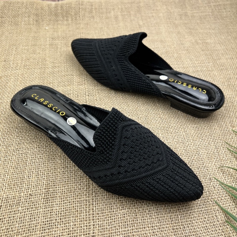 MARASYAFFA - SANDAL HAK TAHU WANITA RAJUT IMPORT 1,5 CM (SF 10)