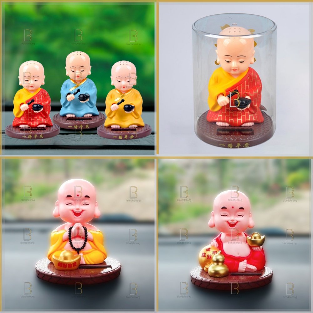 Patung Pajangan Kado Hadiah Imlek Sincia Chaisen Caisen Chasen Casen Biksu Monk Buddha Budha Gerak Dashboard Mobil Solar Radio Lagu Tape Musik Music Player Altar Doa Sembahyang Sembayang Matra Mantra Liam Keng Da Bei Zhouw Tapeicou Tapechouw Amitofo Mini