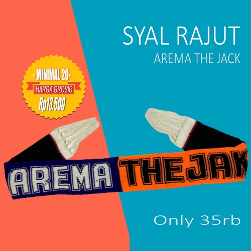 Syal Rajut Sepak Bola Arema The Jakmania Aremania Persija Malang Jakarta