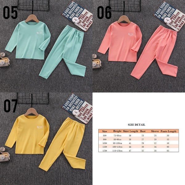 BARU LIN9076 - size 80-140 Setelan Baju Kaos Celana Panjang Set 2in1 Polos Cewek Cowok - Your Affordable Quality!