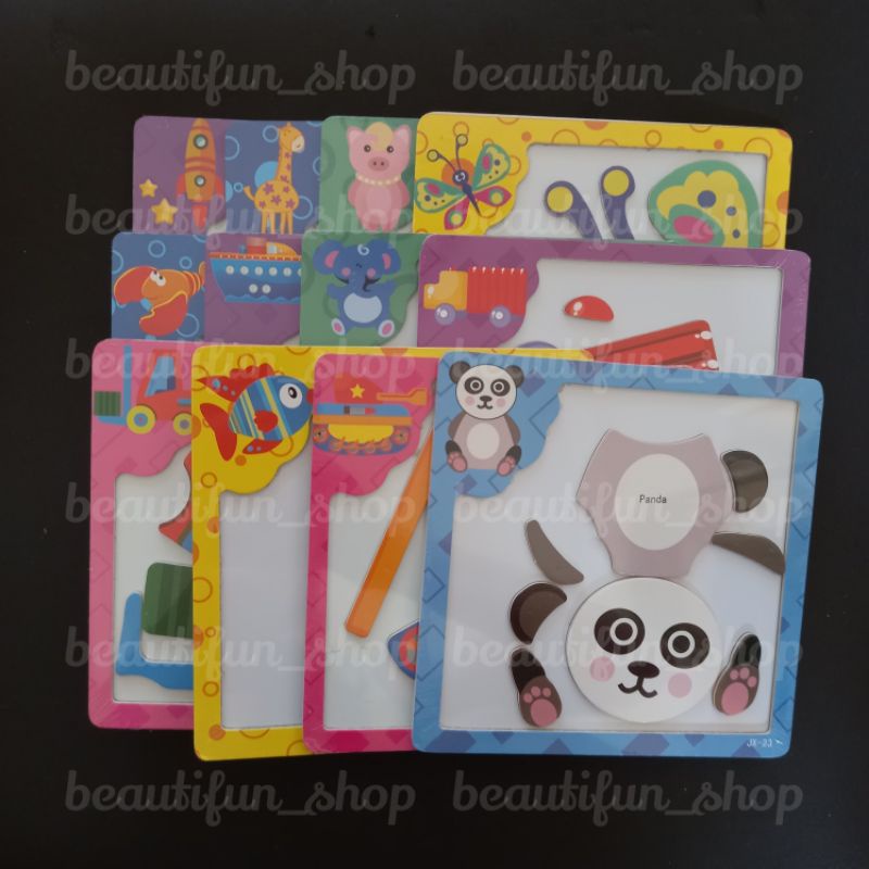 Puzzle magnet | mainan edukasi anak puzzle magnet | magnetic puzzle board | magnet wooden puzzle | p