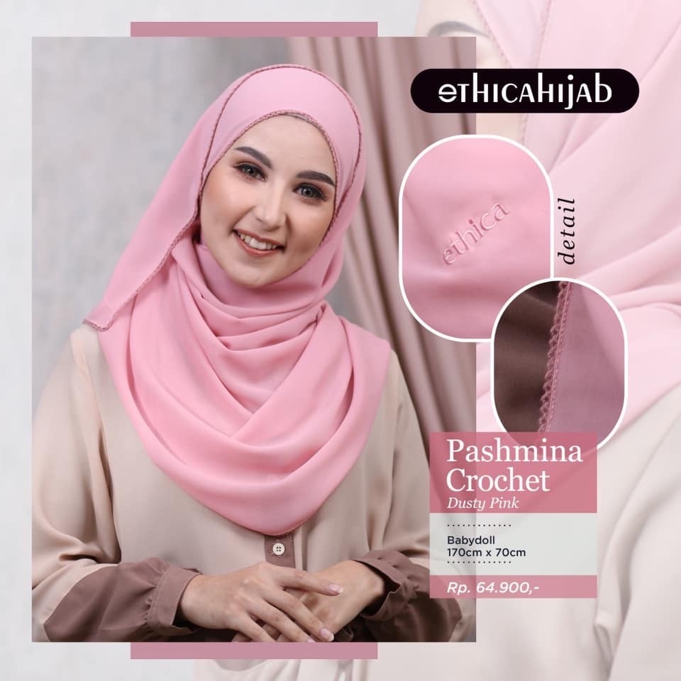 ETHICA HIJAB PASHMINA CROCHET  / ETHICA HIJAB PASHMINA CROCHET / JILBAB ETHICA  PASHMINA CROCHET TER