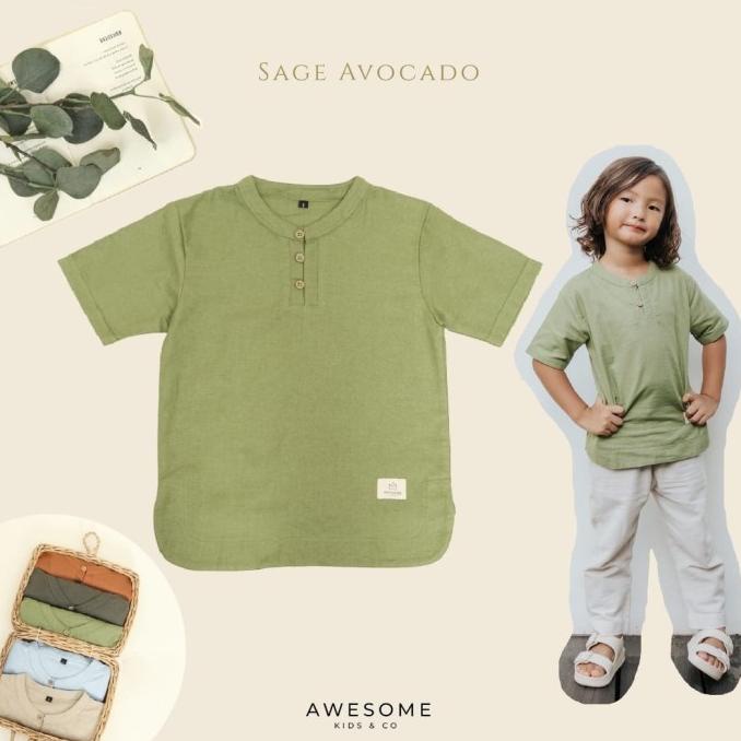 Kemeja Koko Anak & Remaja Awesome kids&co New Almair-Baju Muslim Anak