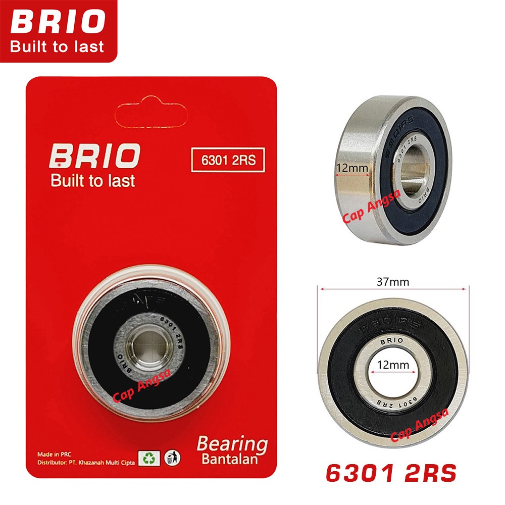 BRIO BEARING 6301 2RS 10pc KLAHER LAHER BERING KLAHAR LAHAR BANTALAN BOLA RODA DEPAN BELAKANG GEAR