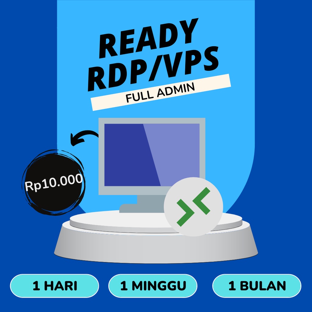 Ready Promo RDP / VPS Windows full garansi CPU 2 core / 4 core RAM 4 GB / 8 GB / 16 GB