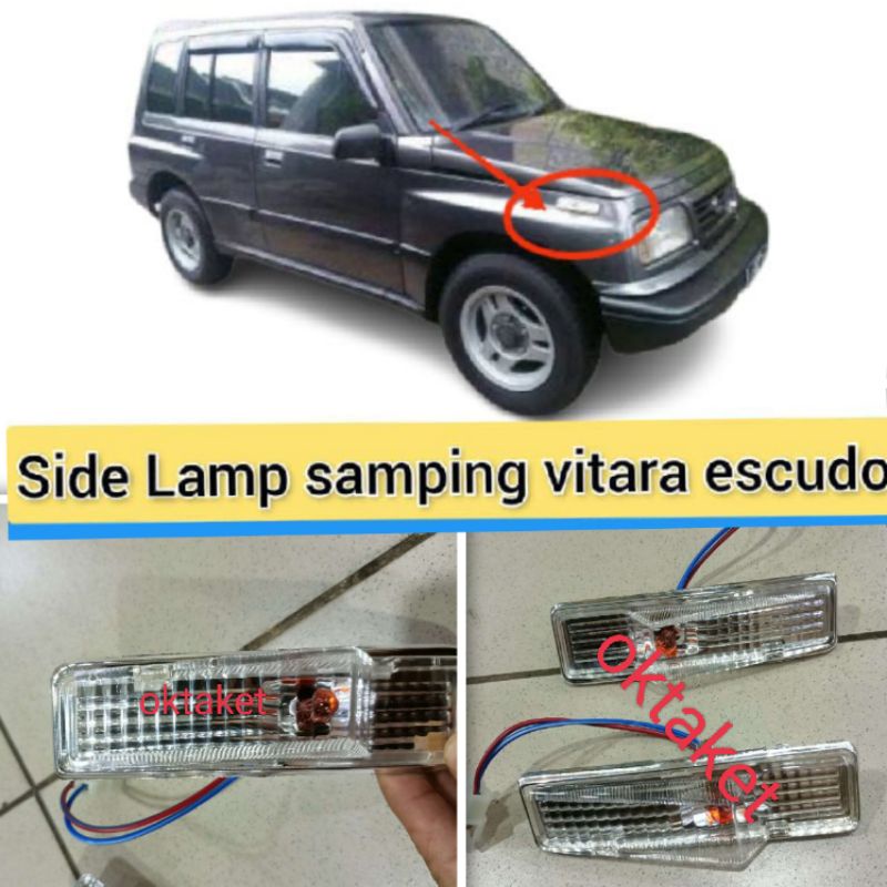 side lamp lampu samping Vitara lama Escudo Sidekick lama 1992-1995 model kristal