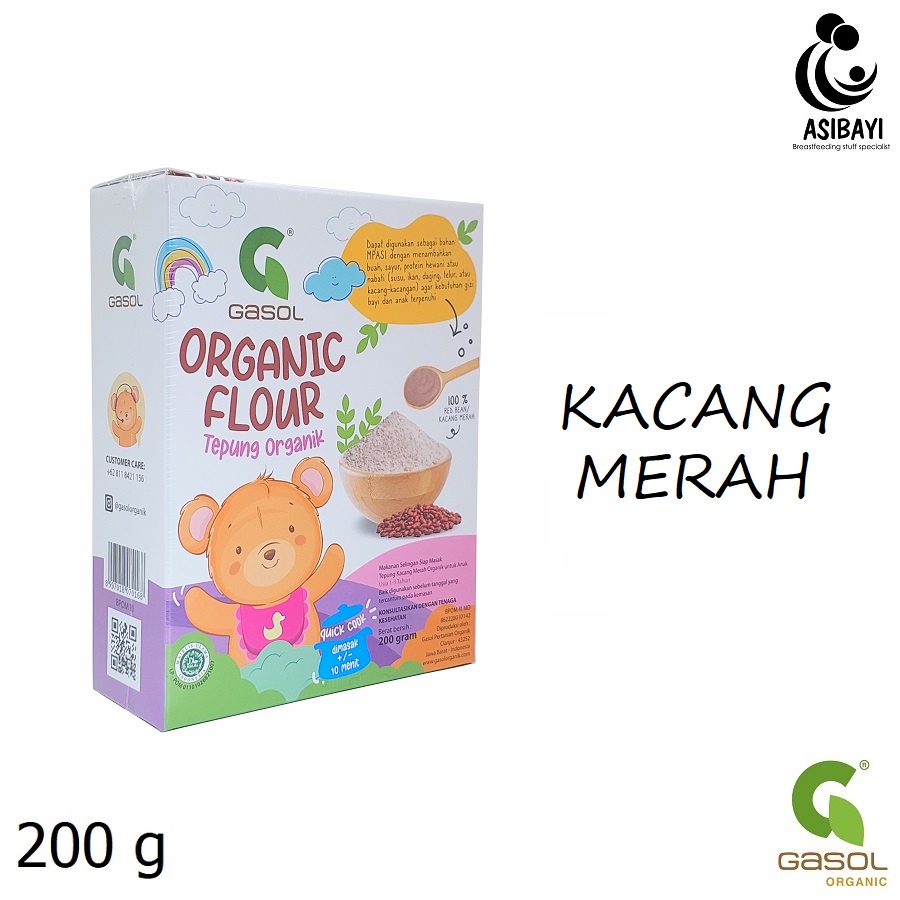 Gasol Tepung Kacang Merah Organik Whole Red Bean Powder Flour Organic 100%