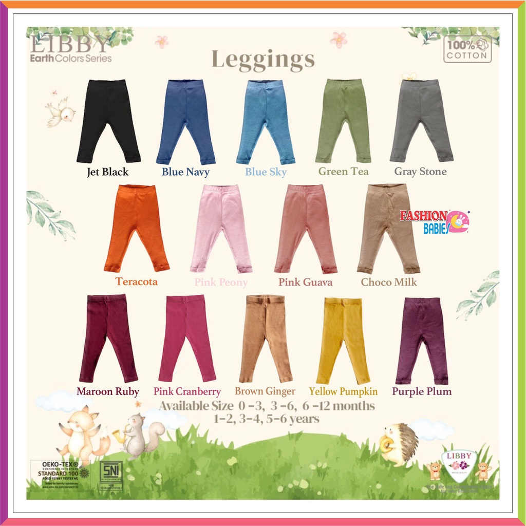 LIBBY LEGGING BABY EARTH COLOUR SERIES 0-1 TAHUN | LIBBY EASY TSHIRT | LILO SKIRT ❤ Fashionbabies ❤