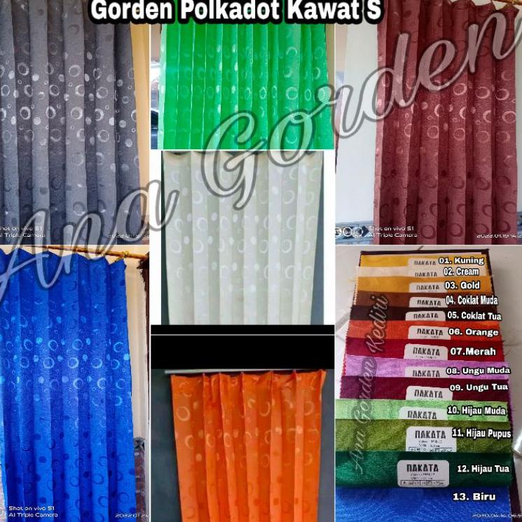 Murah Gorden KAWAT S Plisket Polkadot Minimalis