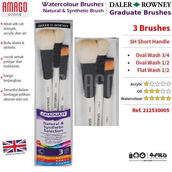 

KUAS ISI 3 - DALER ROWNEY GRADUATE NATUR AND SYNTH BRUSH - WATERCOLOUR Non COD