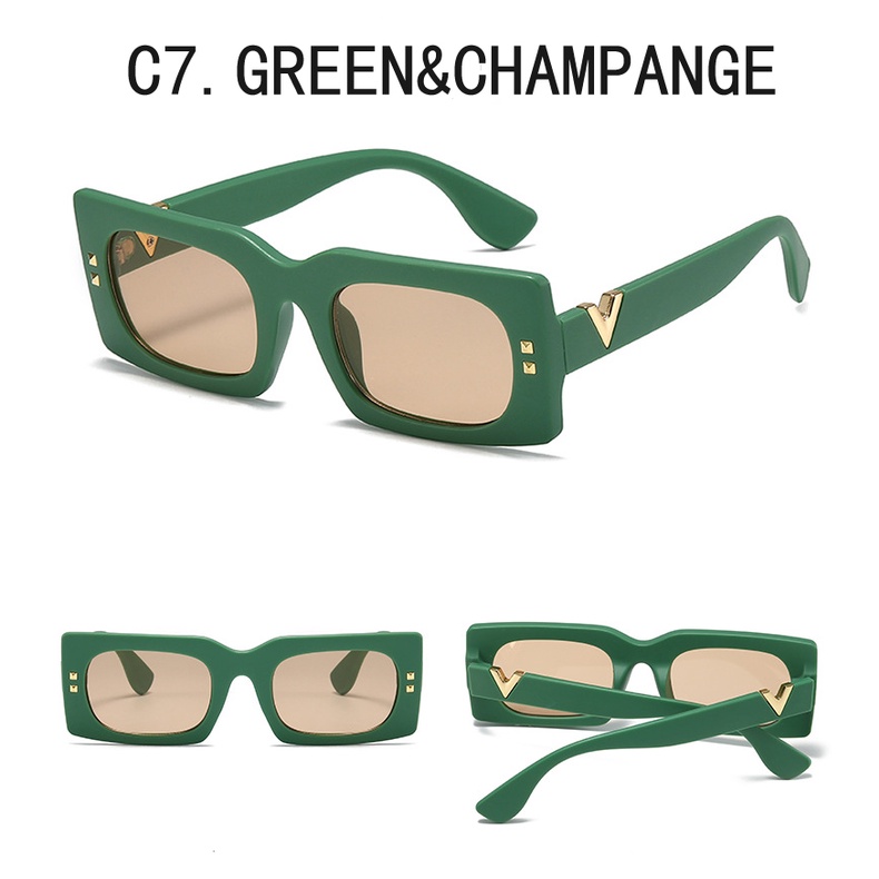 Vintage Sunglasses Rectangular Frames Hip Hop Glasses Trend Cool Glasses Women and Men