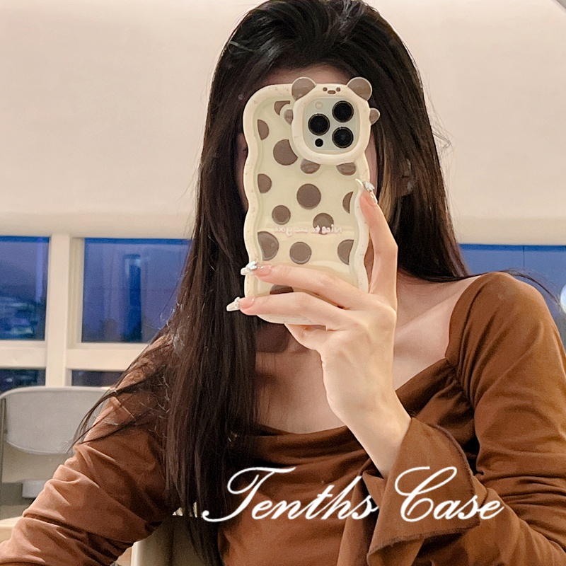 IPhone 14 13 12 11 Pro Max X XR Xs Max 8 7 6 6s Plus SE 2020 Soft Case Pelindung Motif Titik Gelombang Hati Untuk