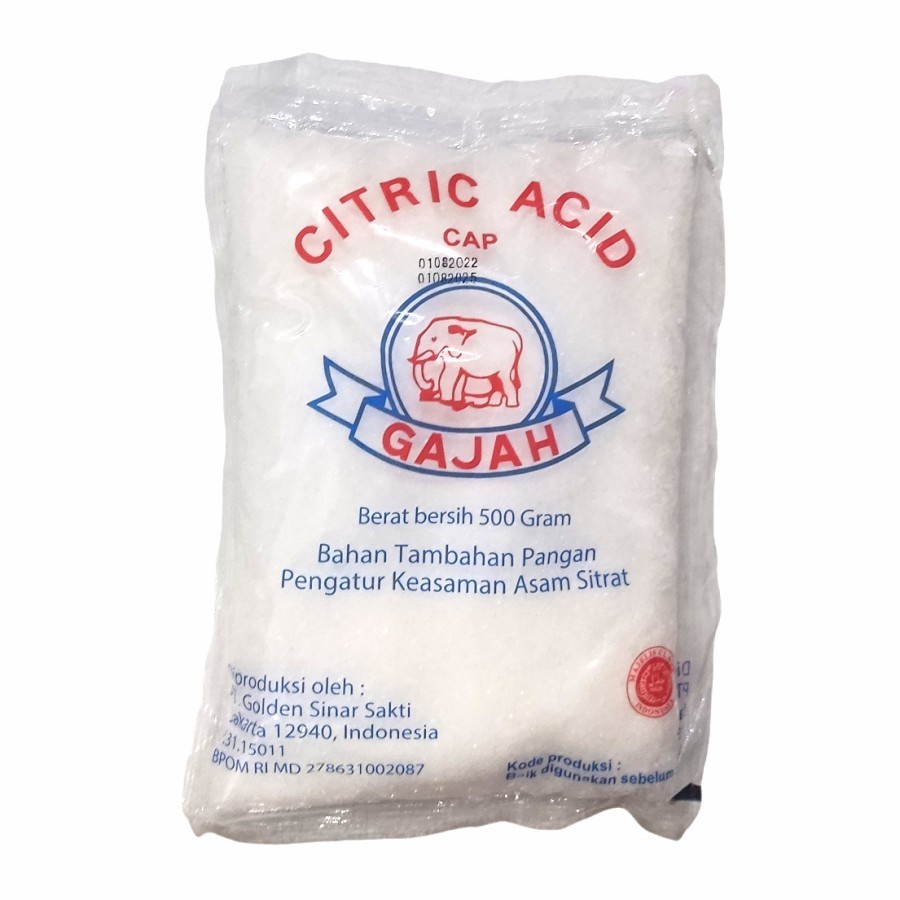 

CITRIC ACID 50 GR CAP GAJAH ASAM CITRUN SITRAT PENGATUR KEASAMAN HALAL