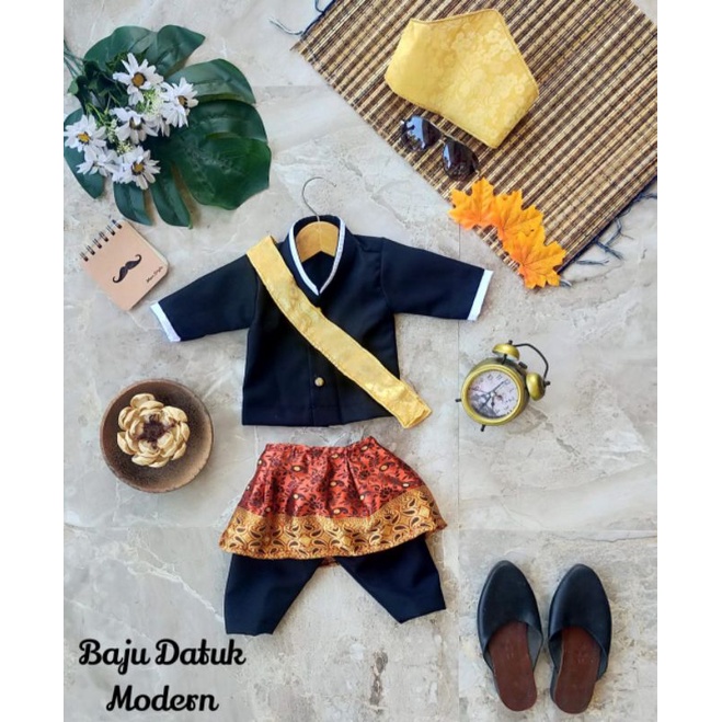 BAJU DATUK NEWBORN/BAYI/ANAK/BAJU ADAT MELAYU/KOSTUM ANAK LAKI-LAKI/BAJU ADAT ANAK