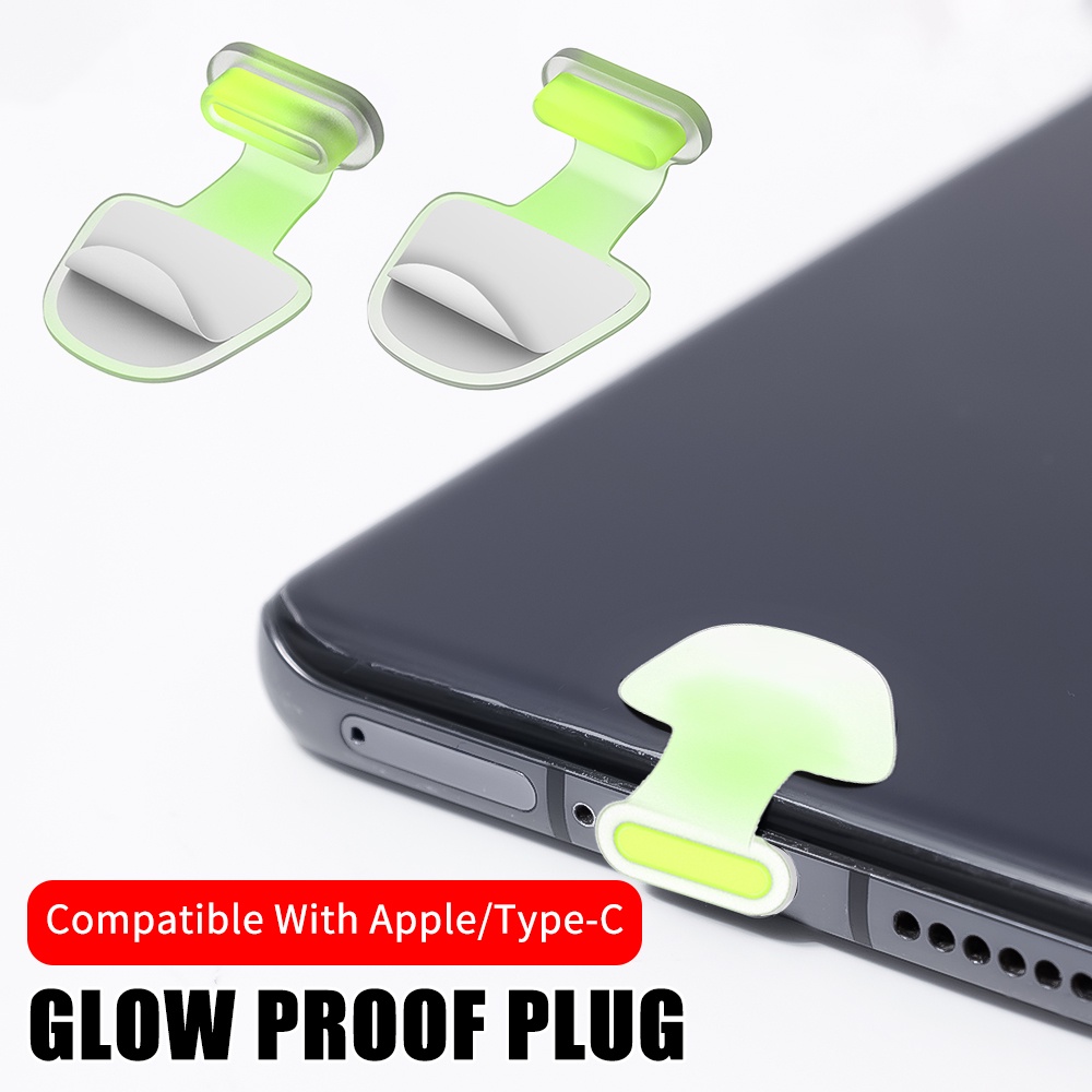 Cover Plug Port Charger Usb Tipe C Anti Hilang Bahan Silikon Dengan Lampu Malam