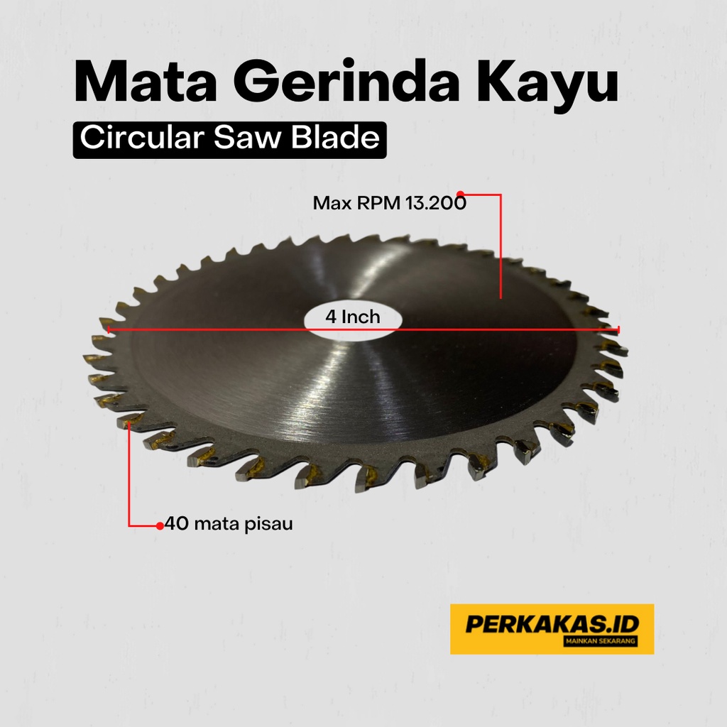 Mata Gerinda Potong Kayu 40T Circular Saw Blade 4 Inch YOZURI