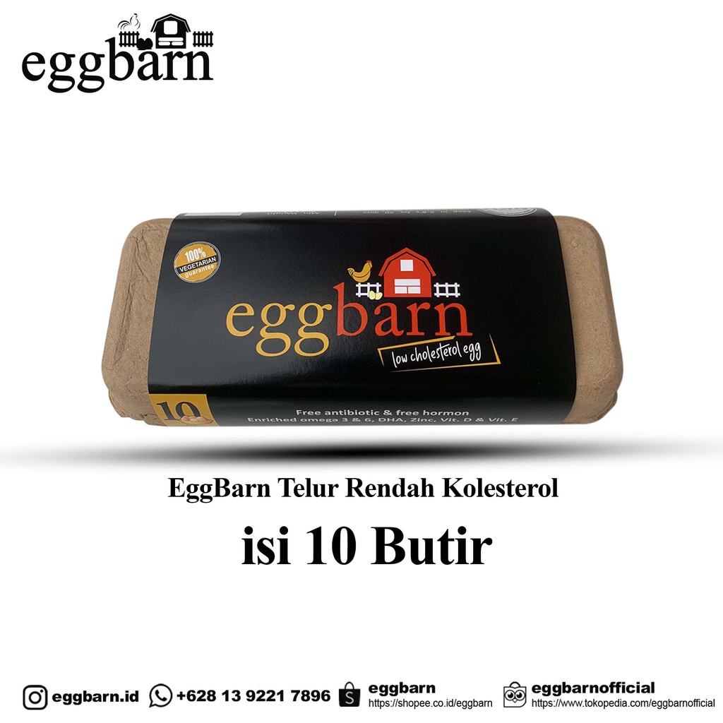 

Eggbarn Telur Ayam Organik Rendah Kolesterol isi 10 butir