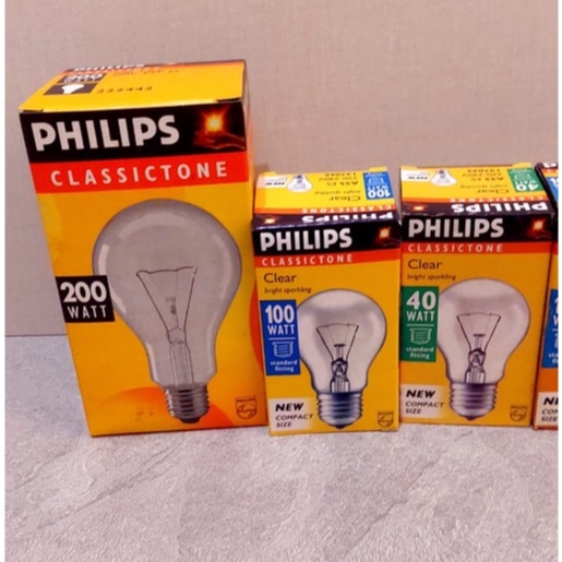 Lampu Bulb Bohlam PHILIPS Classic Tone Soft Tone 25W 40W 60W 75W 100W 200W