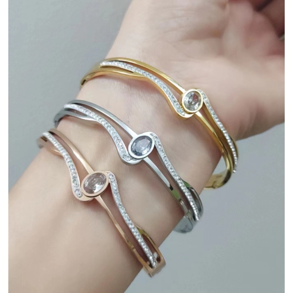 Gelang Titanium Permata Perhiasan Fashion 4212