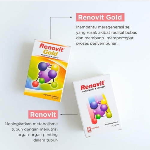 RENOVIT DAN RENOVIT GOLD 30 KAPLET MULTIVITAMIN ZINC