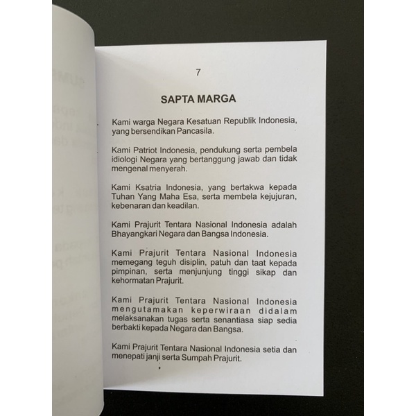 Buku Saku Hijau Kepribadian Taruna AKMIL Akademi Militer TNI AD